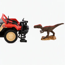 MATTEL Matchbox Jurassic World Véhicule télécommandé Dino Hunter, Voiture à batterie avec télécommande et figurine de dinosaure 46 cm