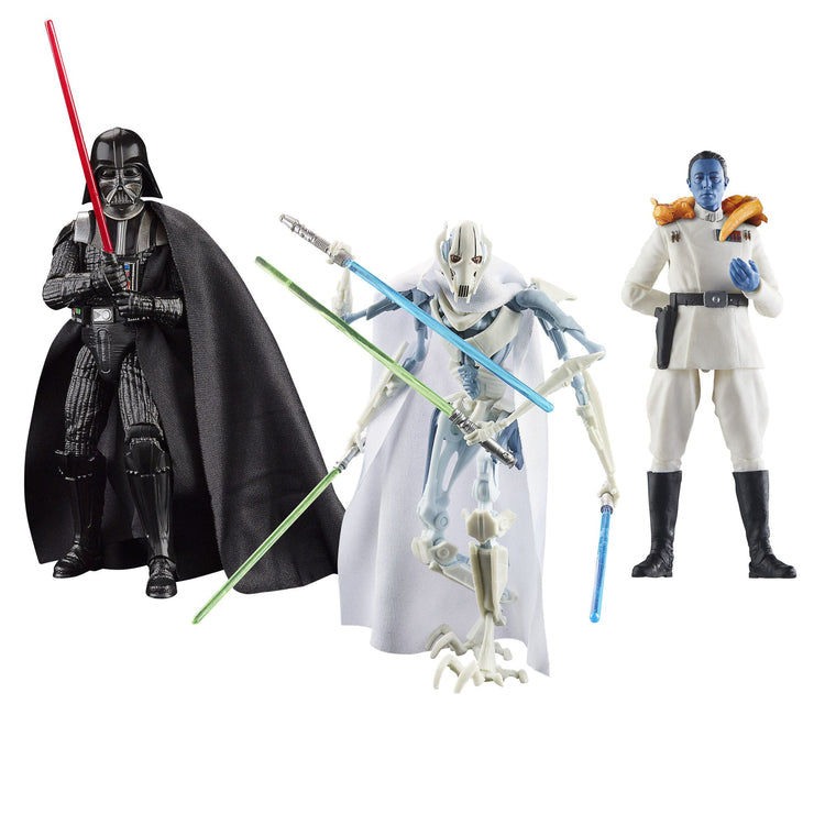 HASBRO Star Wars Lot de 3 Figurines à Collectionner de 15,2 cm The Black Series Dark Vador, Grand Amiral Thrawn, General Grievous
