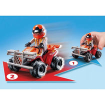 71808 - Playmobil Action Heroes - Duo de cascadeurs avec quad et moto