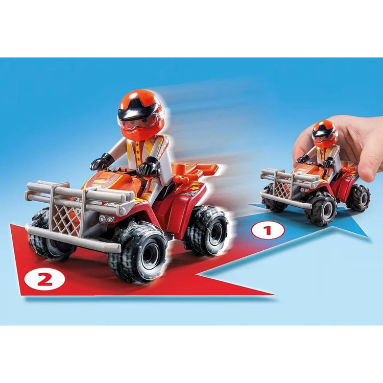 71808 - Playmobil Action Heroes - Duo de cascadeurs avec quad et moto