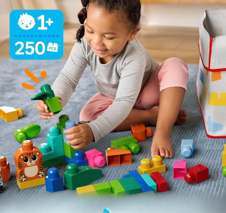Fisher-Price MEGA BLOKS Pie Pads Ensemble de blocs (250 éléments) et 1 sac réutilisable