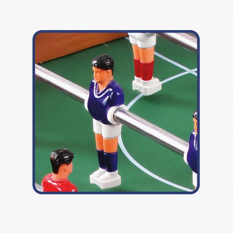TACHAN Babyfoot Équipé de 18 joueurs et de 2 balles pour jouer immédiatement. Dimensions: 69 x 36,5 x 65 cm Matériau: MDF haute qualité