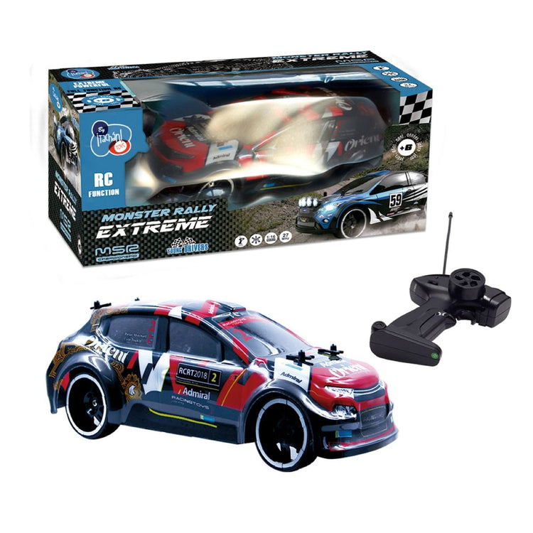 TACHAN R/C Voiture de rallye extrême radiocommandée Échelle : 1:16 2,4 GHz 28cm x 11cm x 14cm Couleur Rouge Noir