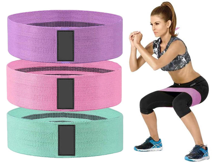 Set of 3 elastic physical resistance bands - 3 sizes