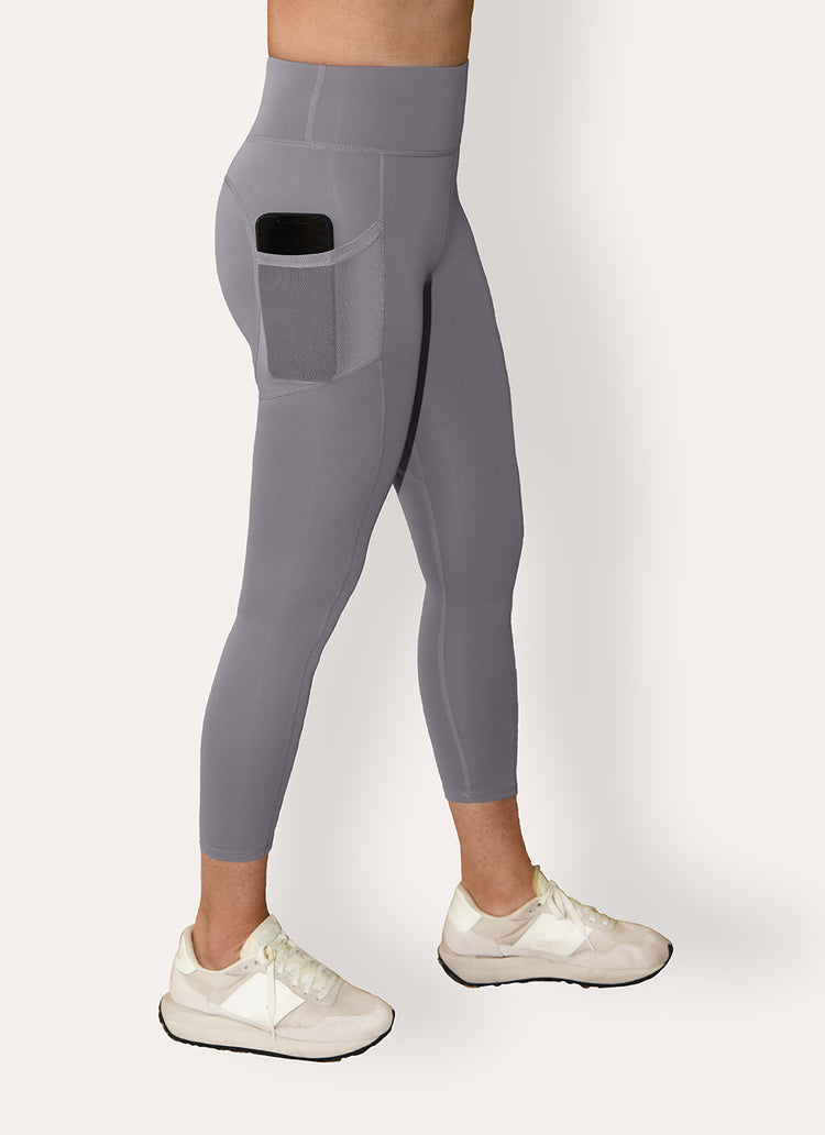 Gray High-waisted fitness leggings 
